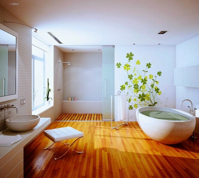 Делаем деревянный пол в ванной